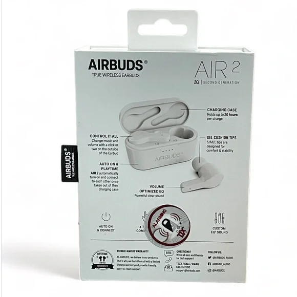 AIRBUDS True Wireless Earbuds AIR 2 2G Second Generation - Picture 2 of 7